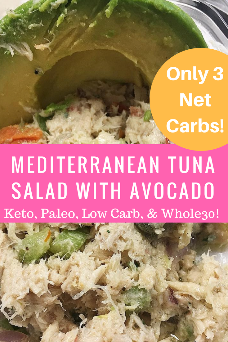 Mediterranean Tuna Salad With Avocado (Only 3 Net Carbs 
